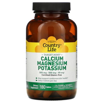 Country Life, Target-Mins Calcium, Magnesium, Potassium, 180 Tablets