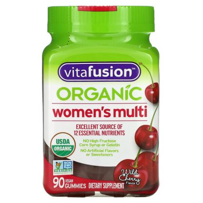 VitaFusion, Organic Women's Multi, Wild Cherry, 90 Vegan Gummies