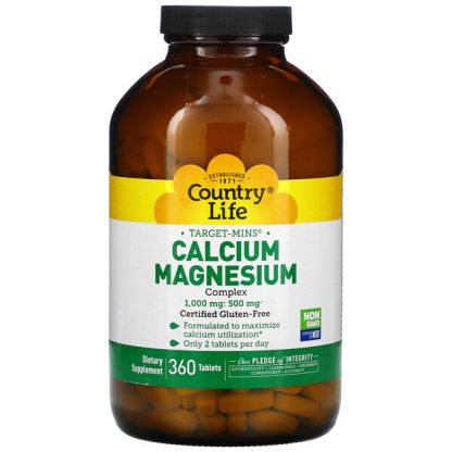 Country Life, Target-Mins Calcium-Magnesium Complex, 360 Tablets