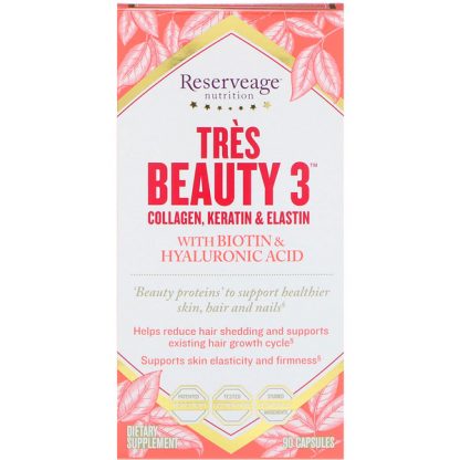 ReserveAge Nutrition, Tres Beauty 3, 90 Capsules