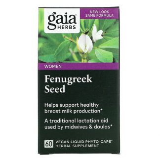 Gaia Herbs, Fenugreek Seed for Women, 60 Vegan Liquid Phyto-Caps