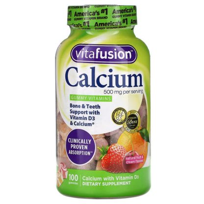 VitaFusion, Calcium, Natural Fruit & Cream Flavors, 250 mg, 100 Gummies