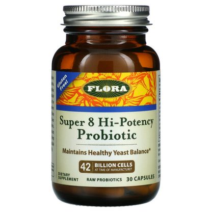 Flora, Super 8 Hi-Potency Probiotic, 42 Billion Cells, 30 Capsules