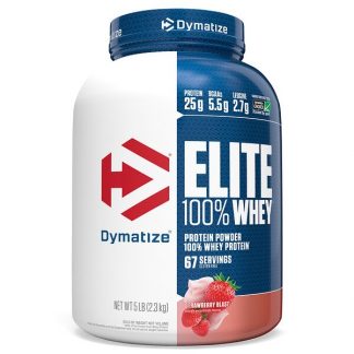 Dymatize Nutrition, Elite 100% Whey Protein Powder, Strawberry Blast, 5 lbs (2.3 kg)