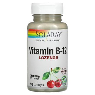 Solaray, Vitamin B-12, Natural Cherry, 2,000 mcg, 90 Lozenges