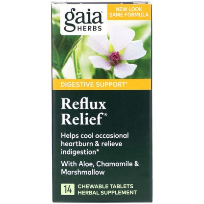 Gaia Herbs, Reflux Relief, 14 Chewable Tablets