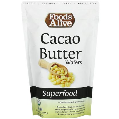 Foods Alive, Superfood, Cacao Butter Wafers, 8 oz (227 g)