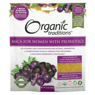 Organic Traditions, Maca For Women with Probiotics, 5.3 oz (150 g)