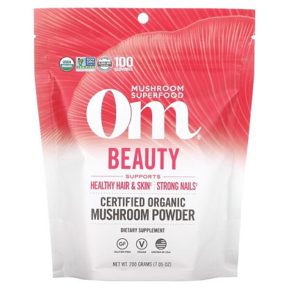 Om Mushrooms, Certified Organic Mushroom Powder, Beauty, 7.05 oz (200 g)