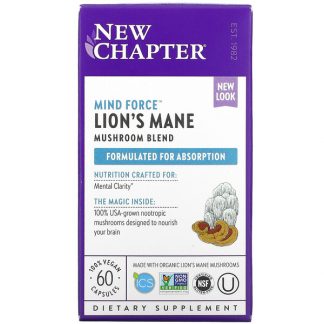 New Chapter, Lion's Mane, 60 Vegan Capsules