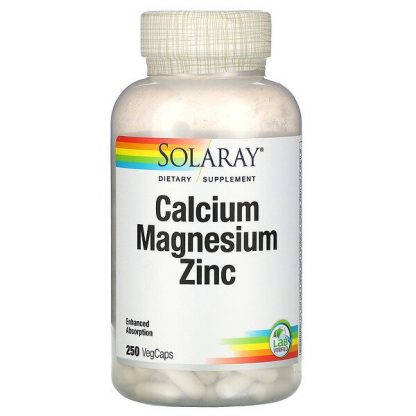 Solaray, Calcium Magnesium Zinc, 250 VegCaps