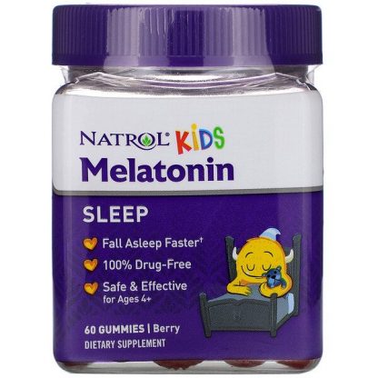 Natrol, Kids, Melatonin, Ages 4 & Up, Berry, 60 Gummies