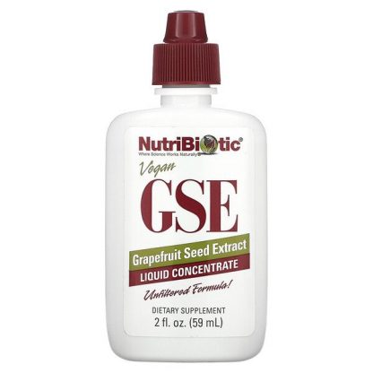 NutriBiotic, Vegan GSE Grapefruit Seed Extract, Liquid Concentrate, 2 fl oz (59 ml)