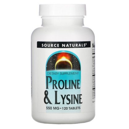 Source Naturals, L-Proline & L-Lysine, 550 mg, 120 Tablets