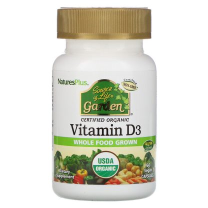 NaturesPlus, Source of Life, Garden, Vitamin D3, 60 Vegan Capsules