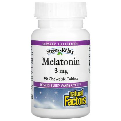 Natural Factors, Stress-Relax, Melatonin, 3 mg, 90 Chewable Tablets