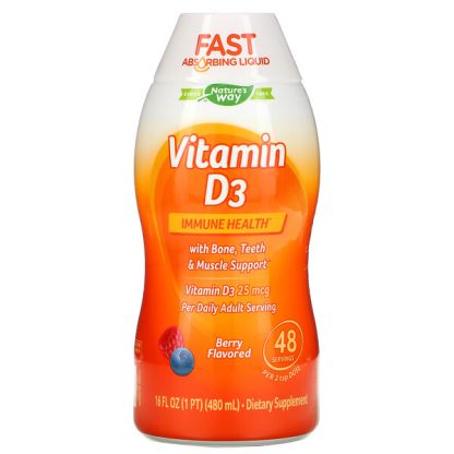 Nature's Way, Vitamin D3, Berry, 25 mcg, 16 fl oz (480 ml)