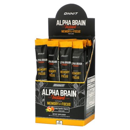 Onnit, Alpha Brain Instant, Memory & Focus, Peach, 30 Packets, 0.13 oz (3.6 g) Each