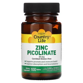 Country Life, Zinc Picolinate, 25 mg, 100 Tablets