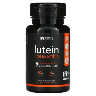 Sports Research, Lutein + Zeaxanthin with Coconut Oil, 30 Veggie Softgels