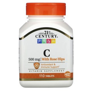 21st Century, Vitamin C with Rose Hips, 500 mg, 110 Tablets