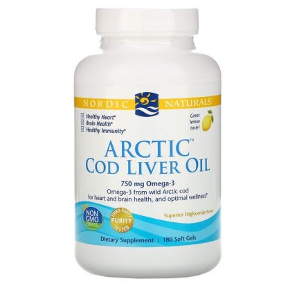 Nordic Naturals, Arctic Cod Liver Oil, Lemon, 250 mg, 180 Soft Gels