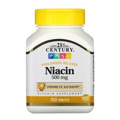 21st Century, Niacin, Prolonged Release, 500 mg, 100 Tablets