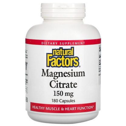 Natural Factors, Magnesium Citrate, 150 mg, 180 Capsules