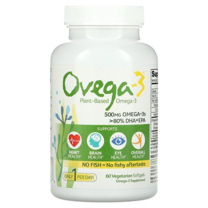 Ovega-3, Vegan Omega-3, DHA + EPA, 500 mg, 60 Vegetarian Capsules