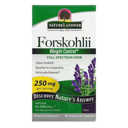 Nature's Answer, Forskohlii, 250 mg, 60 Vegetarian Capsules