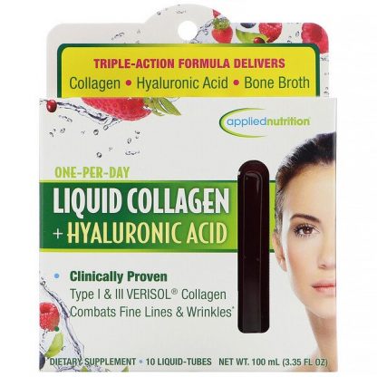 appliednutrition, Liquid Collagen + Hyaluronic Acid, 10 Liquid-Tubes, 10 ml Each