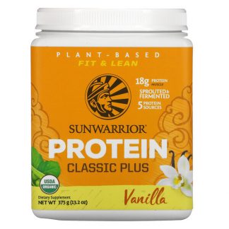 Sunwarrior, Protein Classic Plus, Plant Based, Vanilla, 13.2 oz (375 g)