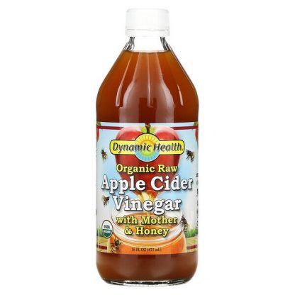 Dynamic Health Laboratories, Organic Raw Apple Cider Vinegar with Mother & Honey, 16 fl oz (473 ml)