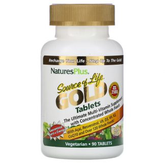 NaturesPlus, Source of Life Gold, The Ultimate Multi-Vitamin Supplement, 90 Tablets