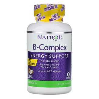 Natrol, B-Complex, Fast Dissolve, Coconut Natural Flavor, 90 Tablets