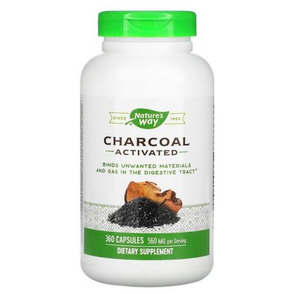 Nature's Way, Charcoal, Activated, 280 mg, 360 Capsules