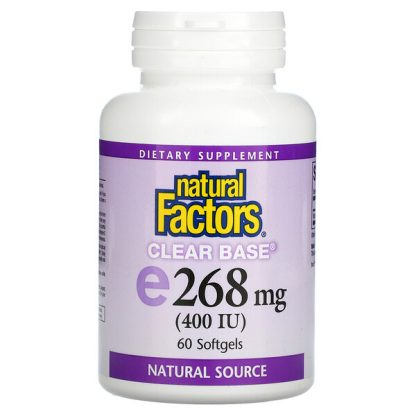 Natural Factors, Clear Base Vitamin E, 268 mg (400 IU), 60 Softgels