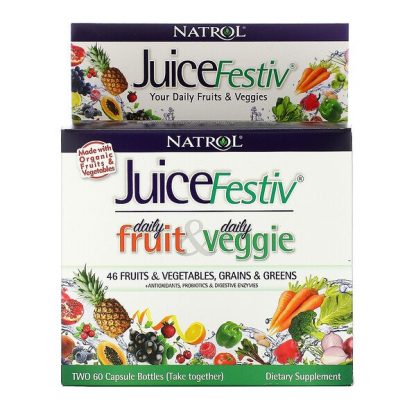 Natrol, JuiceFestiv, 2 Bottles, 60 Capsules Each