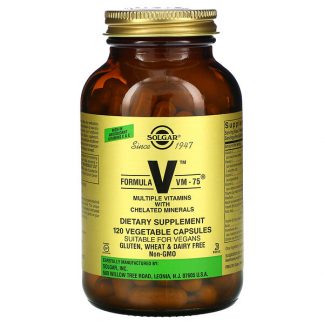 Solgar, Formula V, VM-75, Multiple Vitamins with Chelated Minerals, 120 Vegetable Capsules