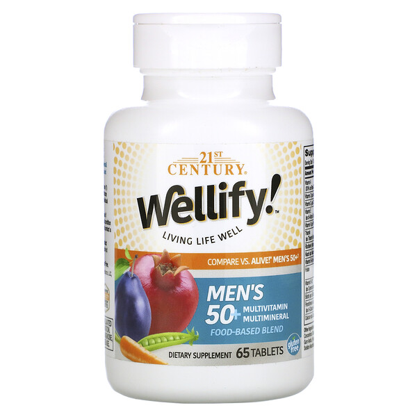 21st Century, Wellify, Men's 50+ Multivitamin Multimineral, 65 Tablets