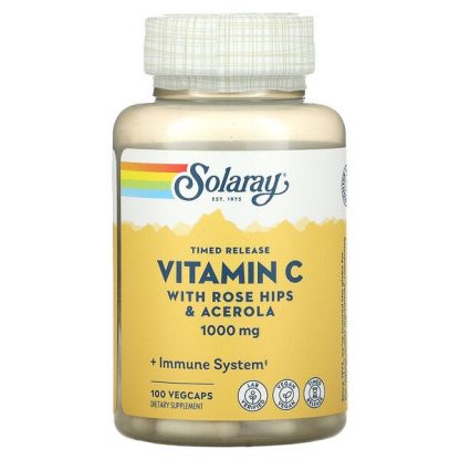 Solaray, Timed Release Vitamin C, 1,000 mg, 100 VegCaps