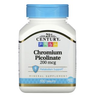 21st Century, Chromium Picolinate, 200 mcg, 100 Tablets