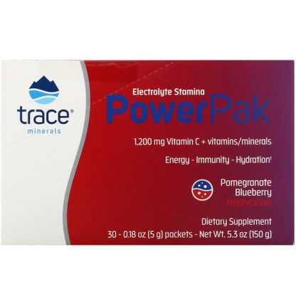 Trace Minerals ®, Electrolyte Stamina PowerPak, Pomegranate Blueberry, 30 Packets, 0.18 oz (5 g) Each