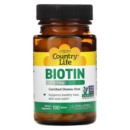 Country Life, Biotin, 1 mg, 100 Tablets