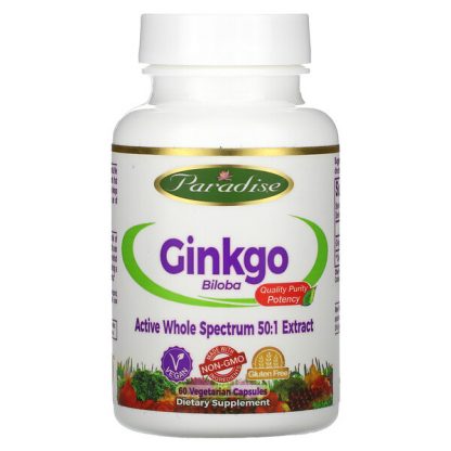 Paradise Herbs, Ginkgo Biloba, 60 Vegetarian Capsules