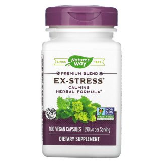 Nature's Way, Ex-Stress, Calming Herbal Formula, 445 mg, 100 Vegan Capsules