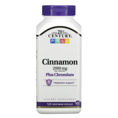 21st Century, Cinnamon Plus Chromium, 500 mg, 120 Vegetarian Capsules