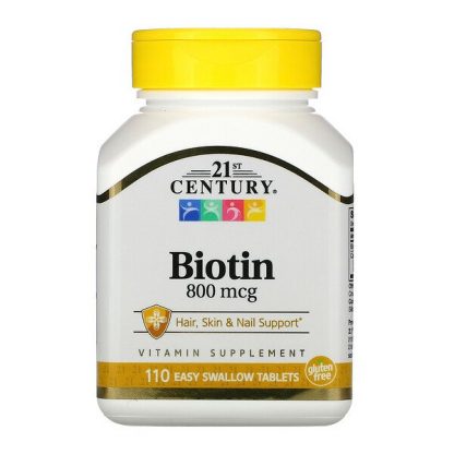 21st Century, Biotin, 800 mcg, 110 Easy Swallow Tablets