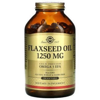 Solgar, Flaxseed Oil, 1,250 mg, 250 Softgels