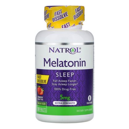 Natrol, Melatonin, Fast Dissolve, Extra Strength, Strawberry, 5 mg, 150 Tablets